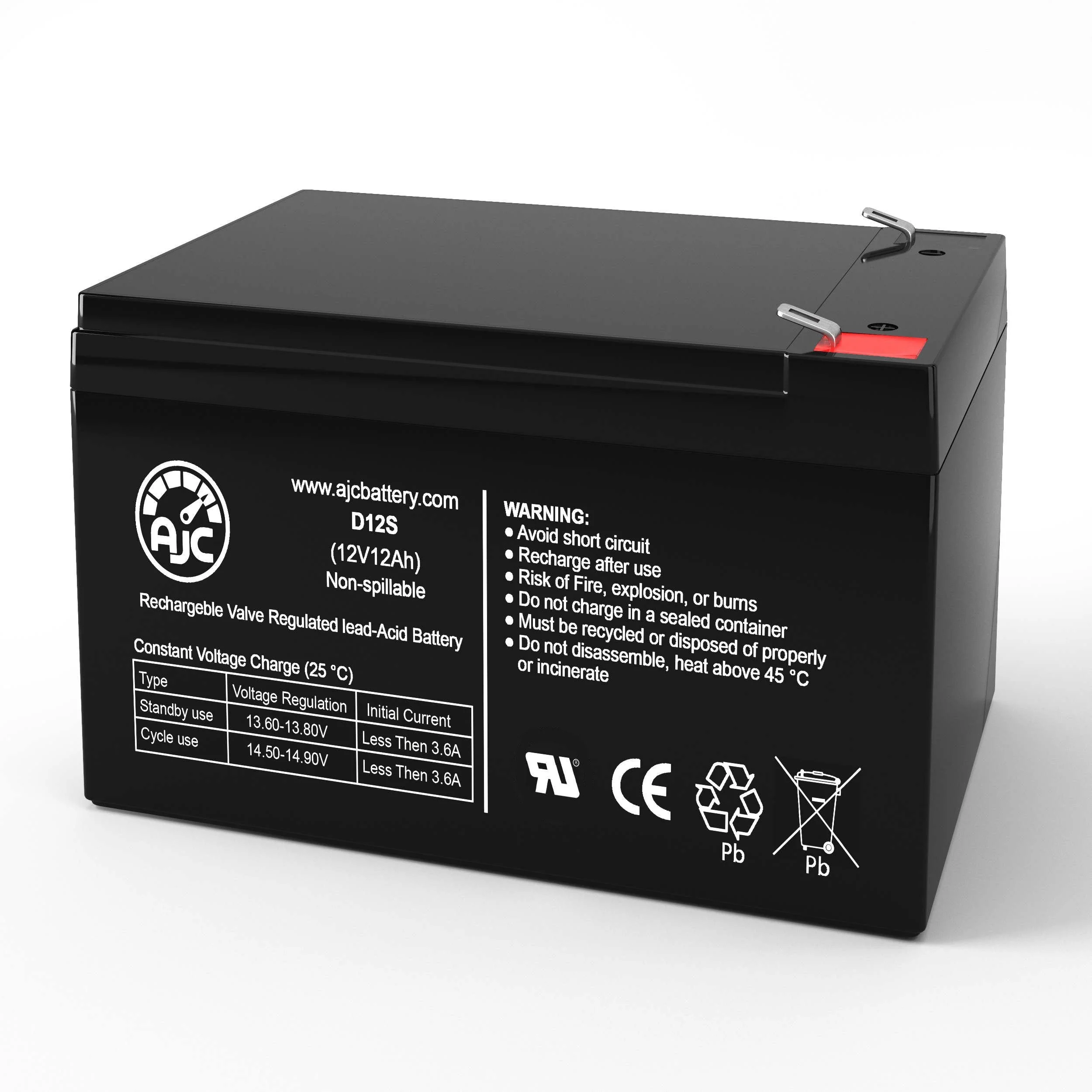 AJC Battery Compatible with Tysonic TY-12-12 12V 12Ah Wheelchair Battery - Image 9