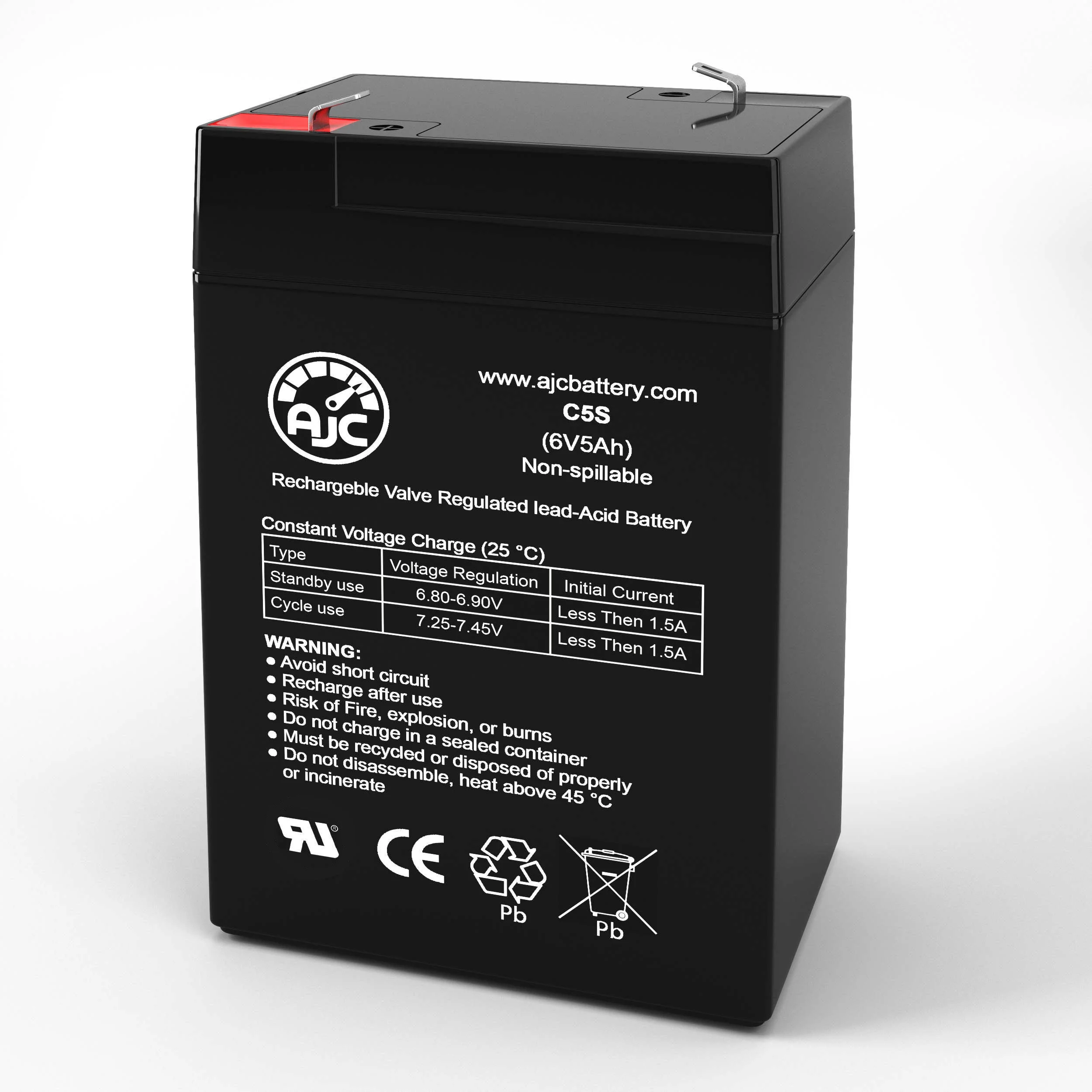 AJC Battery Compatible with Union PW0604 6V 4.5Ah Sealed Lead Acid Battery - Image 7